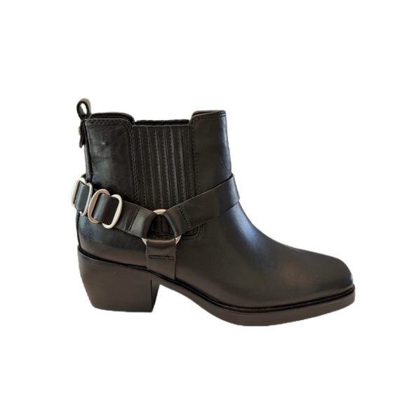 Sam Edelman Black Bellamie Square Toe Ankle Boot Bootie with Hardware - Size 6.5 - Picture 10 of 16